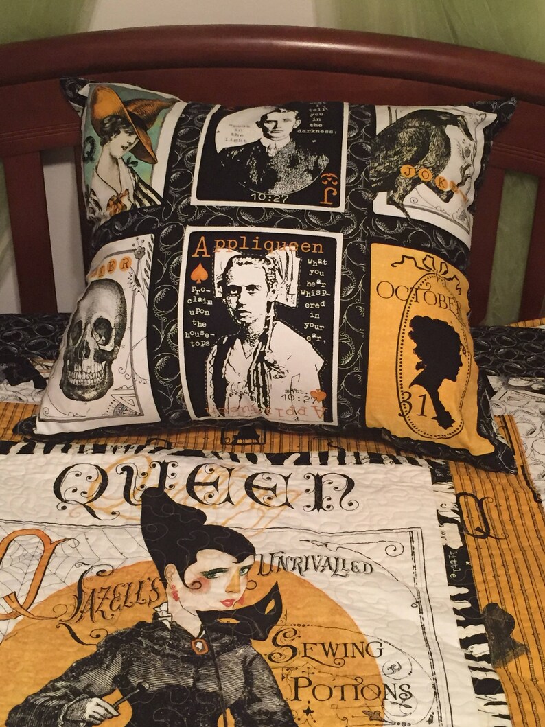 Halloween Quilt Queen of Ween With Matching Etsy
