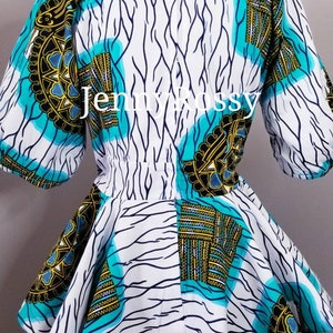 African Top, Peplum Top, Ankara Blouse , African clothing, African Blouse, Ankara Peplum Top image 8