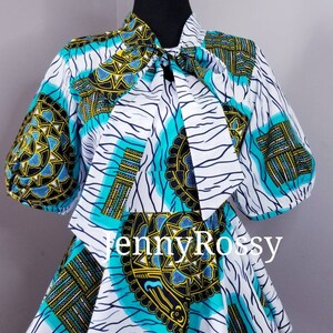 African Top, Peplum Top, Ankara Blouse , African clothing, African Blouse, Ankara Peplum Top image 2