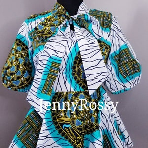 African Top, Peplum Top, Ankara Blouse , African clothing, African Blouse, Ankara Peplum Top image 6