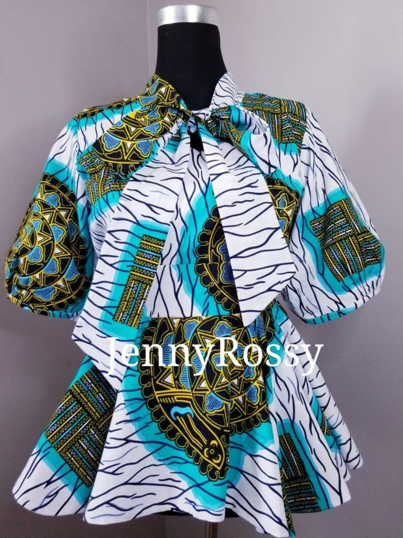 African Top, Peplum Top, Ankara Blouse , African clothing, African Blouse, Ankara Peplum Top image 6