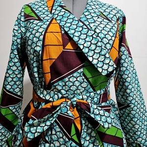 Ankara blazer? Wrap Around Blazer,African peplum top, Long sleeves belted  Top ,African  clothing