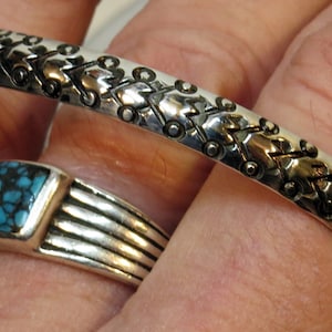 Small to Medium Sized Stamped Sterling Silver Cuff Bracelet