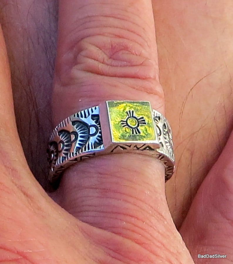 Heavy, Highly Textured, Sterling Silver, Santa shops Fe, Men's Ring, sz 9.5