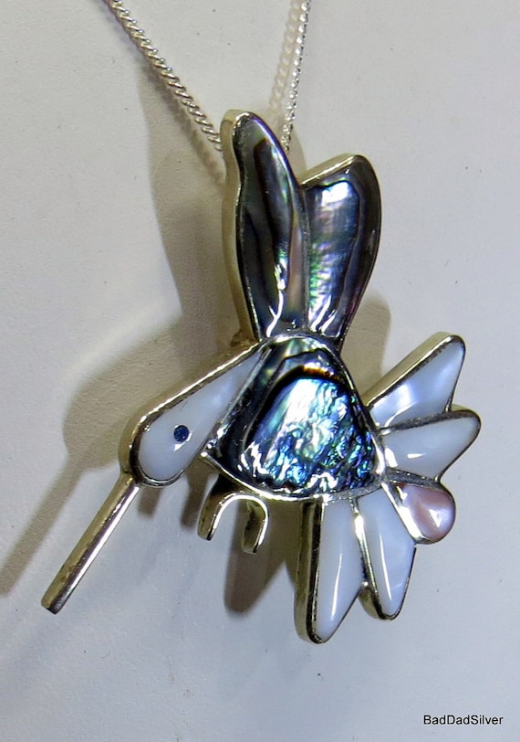 Combinazione Floreale Di Conchiglie Spilla E Ciondolo Abalone Messico Alpaca Argento Modernista - Italia - Foto 11