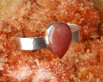 sterling silver Rhodolite cuff bracelet