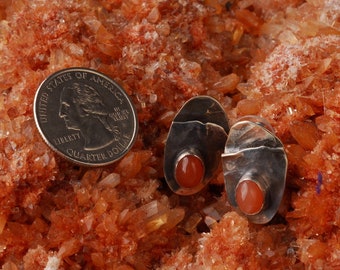 peach moonstone with folded hammered shiny finish