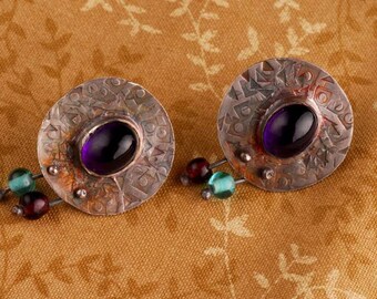 silver and amethyst earrings