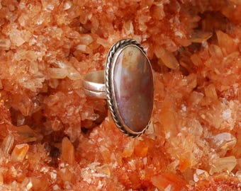 oval, sterling silver, agate ring