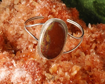 Jasper sterling silver split shank bracelet