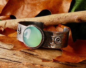 sterling silver Aventurine cuff bracelet
