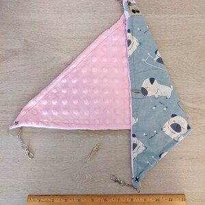 EXTRA SOFT TEXTURED Pug Dog Print Hanging Corner Hammock for Rats, Guinea Pigs, Chinchillas, Ferrets, Hedgehogs, and other Small Animals