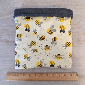 CRINKLE PAPER Bumblebee Print Snuggle Sack for Rats, Ferrets, Chinchillas, Guinea pigs, Sugar Gliders, Hedhehogs, and other Small Animals