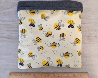CRINKLE PAPER Bumblebee Print Snuggle Sack for Rats, Ferrets, Chinchillas, Guinea pigs, Sugar Gliders, Hedhehogs, and other Small Animals