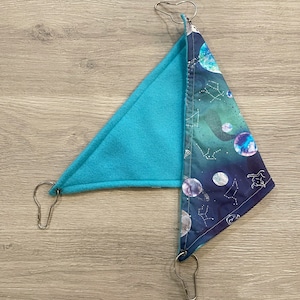 Light Blue Galaxy Print Hanging Corner Hammock for Rats, Hamsters, Guinea Pigs, Chinchillas, Ferrets, Hedgehogs, and other Small Animals