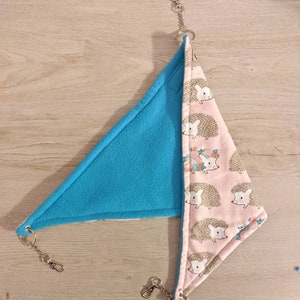 Hedgehog Print Hanging Corner Hammock for Rats, Guinea Pigs, Chinchillas, Ferrets, and other Small Animals