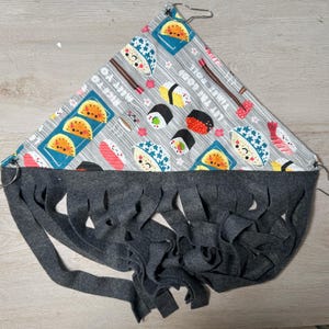 Happy Sushi Print Fleece Forest Corner Hammock Hide for Rats, Guinea Pigs, Chinchillas, Ferrets, Hedgehogs, and other Small Animals