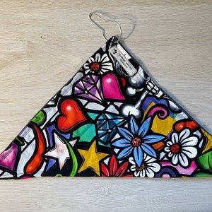 Colorful Graffiti Print Hanging Corner Hammock for Rats, Hamsters, Guinea Pigs, Chinchillas, Ferrets, Hedgehogs, and other Small Animals