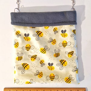 Bumblebee Print Hanging Snuggle Sack for Rats, Ferrets, Chinchillas, Guinea pigs, Sugar Gliders, Hedhehogs, and other Small Animals