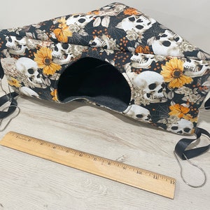 Fall Floral Skull Hut Hammock for Rats, Ferrets, Chinchillas, Guinea pigs, Sugar Gliders, Hedhehogs, and other Small Animals