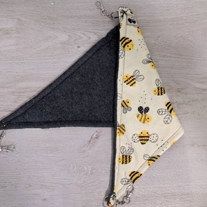 Yellow Bumblebee Print Hanging Corner Hammock for Rats, Hamsters, Guinea Pigs, Chinchillas, Ferrets, Hedgehogs, and other Small Animals