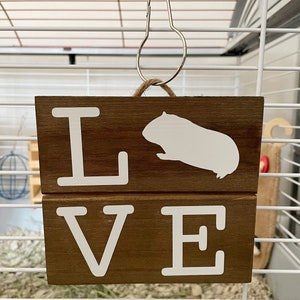 Guinea Pig Love Wooden Sign Guinea Pig Cage Accessory Wall Art