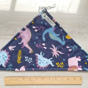 Dinosaur Print Hanging Corner Hammock for Rats, Guinea Pigs, Chinchillas, Ferrets, and other Small Animals