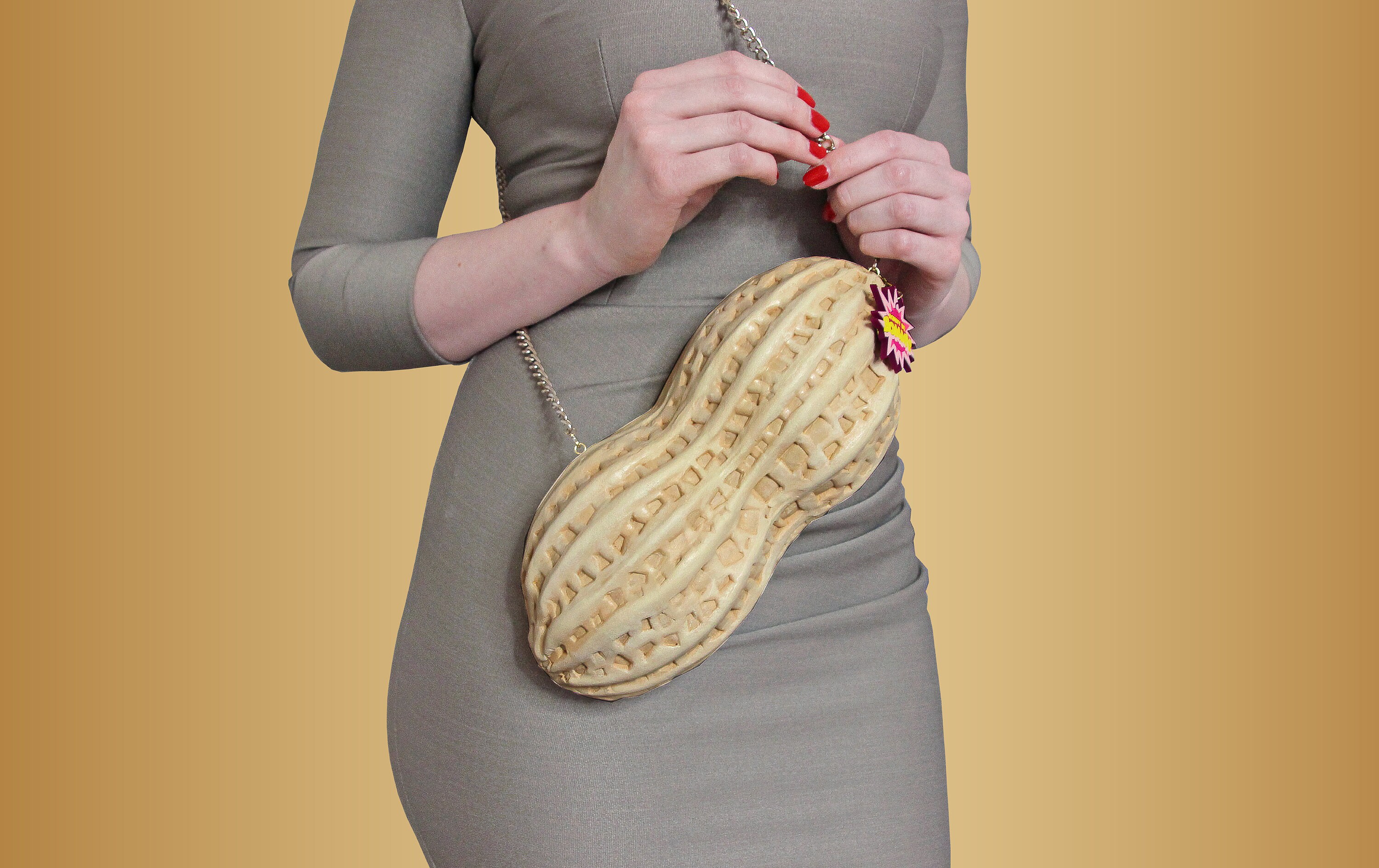 Peanut purse peanut bag peanut handbag peanuts nuts art artist Etsy