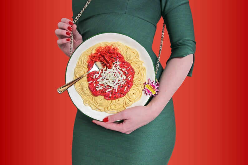 Spaghetti plate purse pasta bolognese spaghetti purse past Etsy
