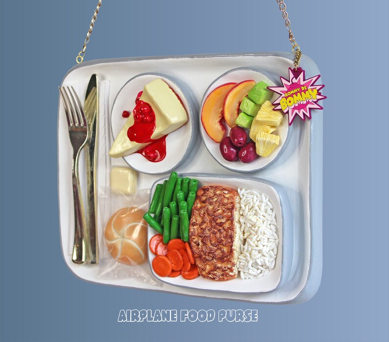Airplane food purse air plane statement bag meal dinner Etsy