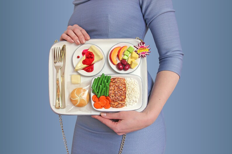 Airplane food purse air plane statement bag meal dinner Etsy