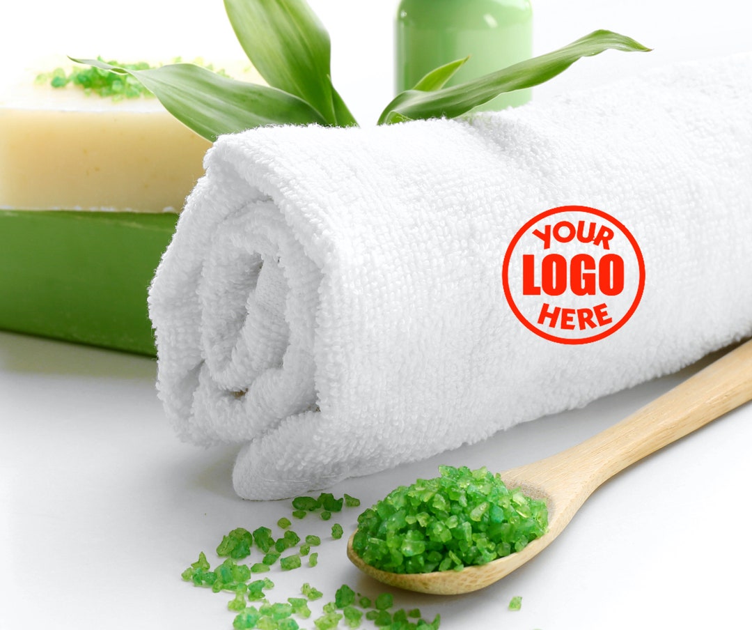 Custom Logo Bath Towel Airbnb Branding Logo Embroidered Etsy