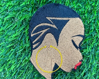 Black Girl Embroidery Patch | Afrocentric Iron On Patch