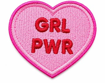 Girl Power Heart Patch | Iron-On or Sew-On Jacket Patch