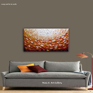 Ready to Hang Orange ABSTRACT Painting Modern Textured Art Impasto Painting Textured Artwork Textured Orange Painting by Nata image 2