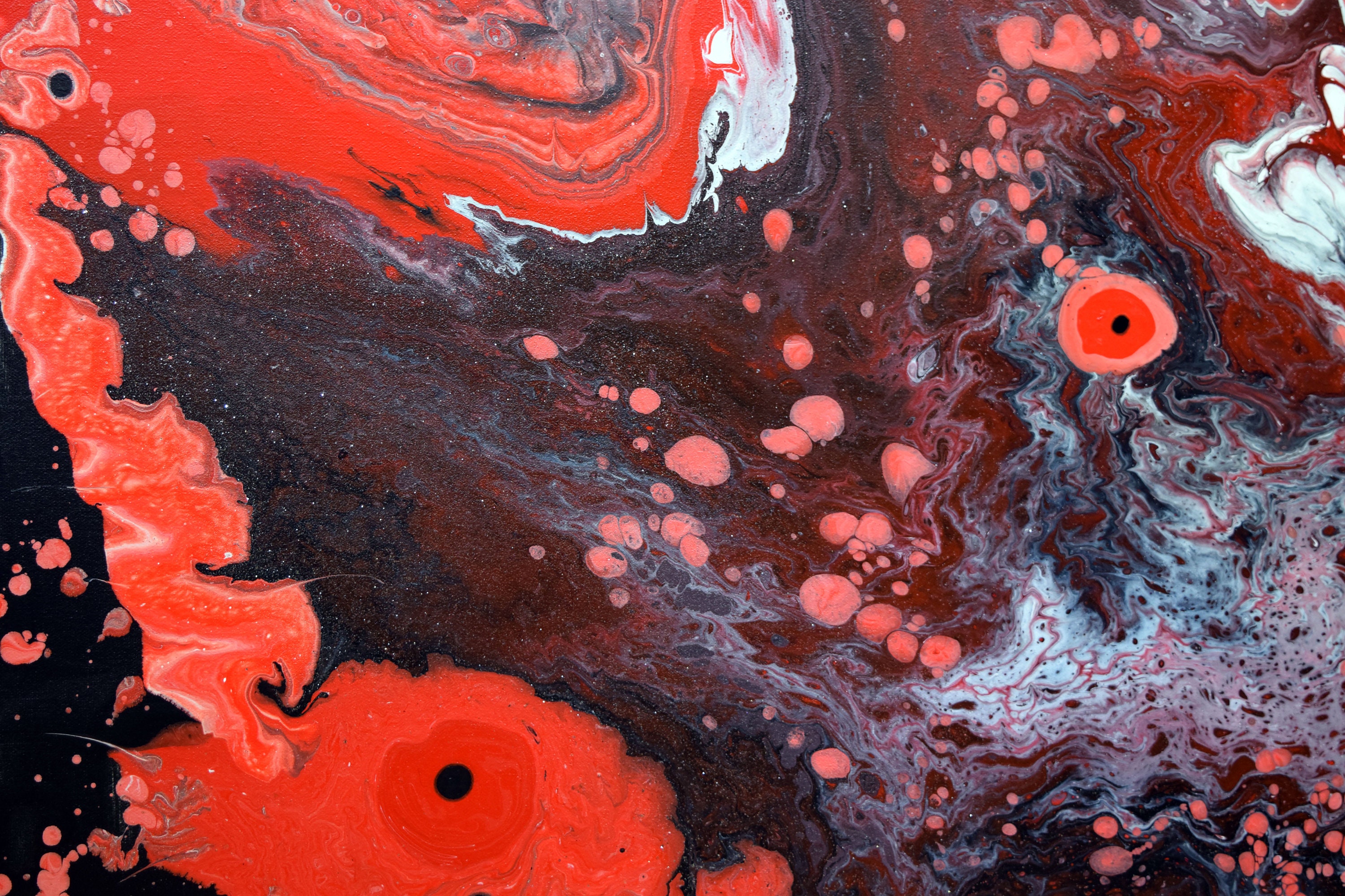 Large Abstract Painting 48 X 24 Original Red Etsy Canada