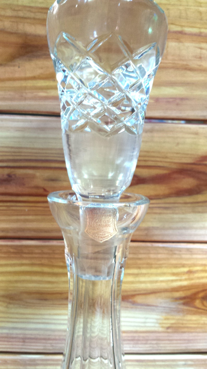 Vintage Hand Cut Crystal Tall Decanter. Free Shipping in USA Etsy
