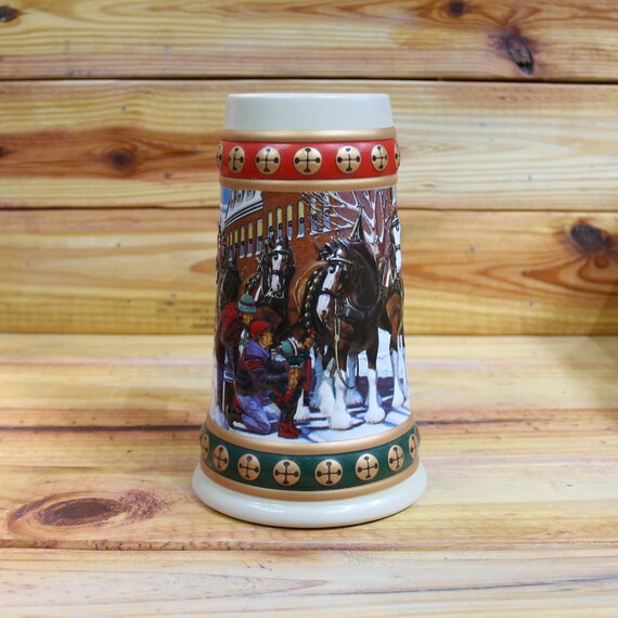 Budweiser Beer Stein Hometown Holiday 1993. Free Shipping in Etsy