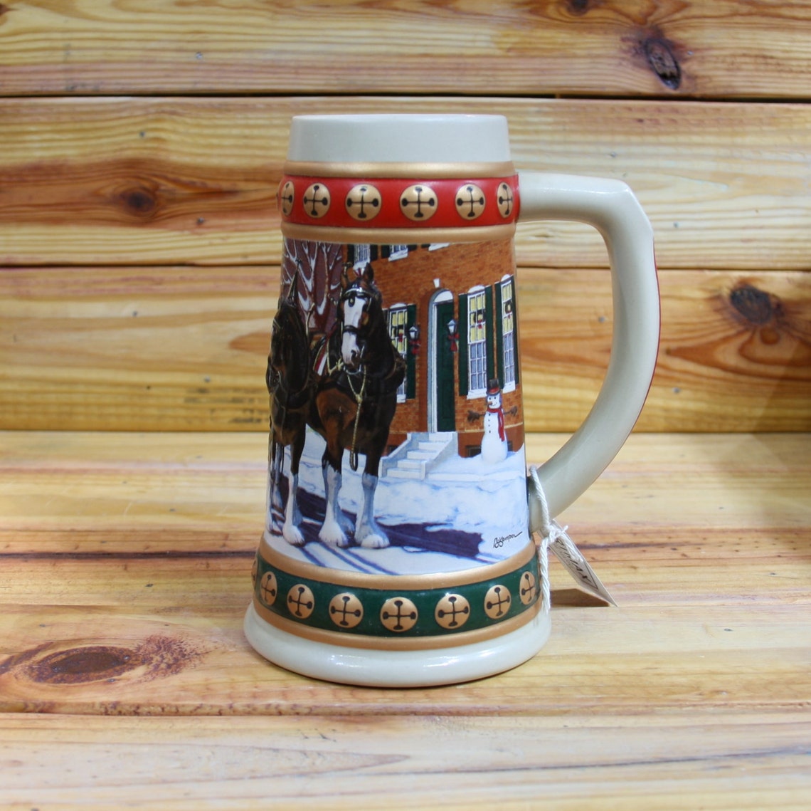 Budweiser Beer Stein Hometown Holiday 1993. Free Shipping in Etsy