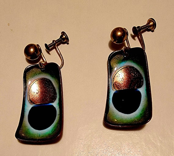 Vintage Mid Century Hogan Bolas Copper drop screw… - image 3