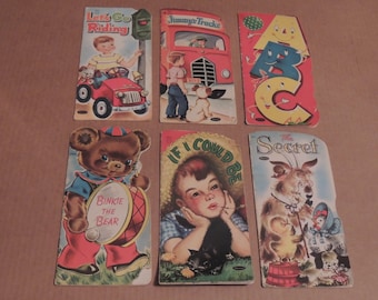 Whitman's Mini Children's picture books, Vintage  1954 nostalgia, vibrant colored illustrations, lot of seven books