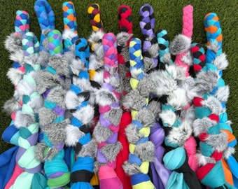 Fleece & Rabbit Fur Tug Toy - Custom Colors