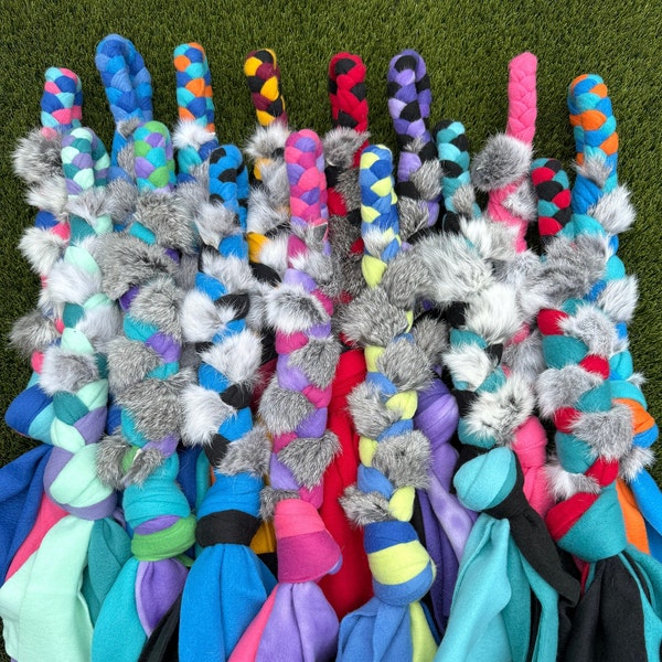 Fleece & Rabbit Fur Tug Toy - Custom Colors