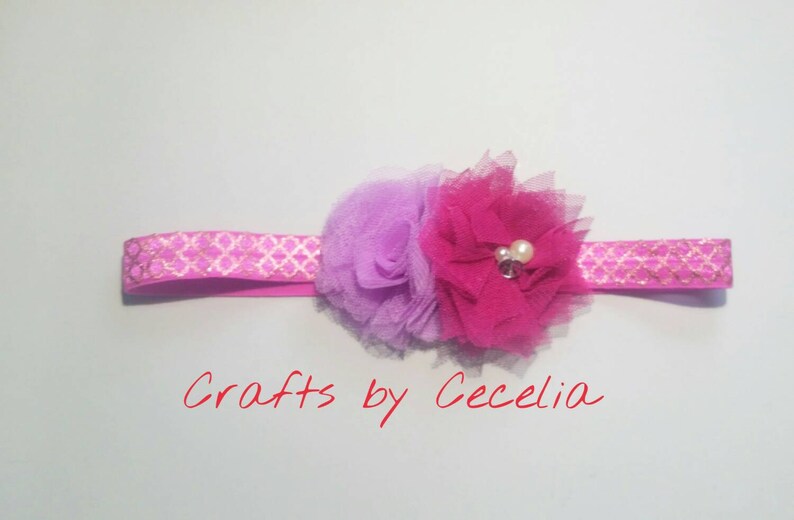 summer headband Valentine/'s day photo prop baby headband Metallic purple and pink headband purple headband pink headband