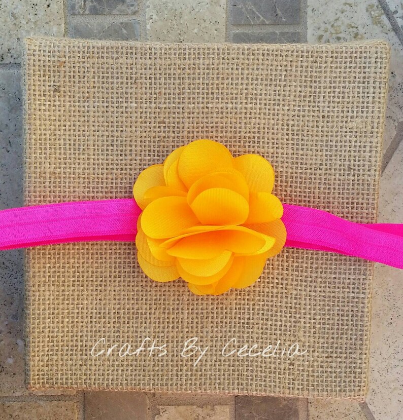 baby headband neon orange and neon pink neon headband, summer headband neon pink headband photo prop newborn pink and orange