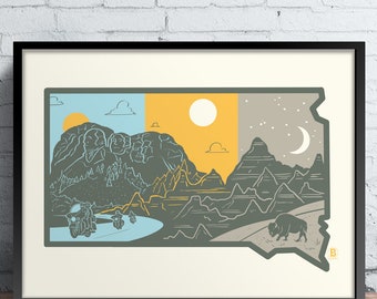 dakota bison print etsy