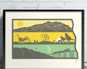 dakota bison print etsy
