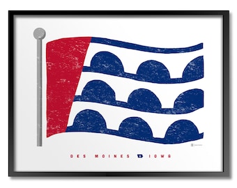 Des Moines Flag Print