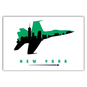 Carte postale New York Football Flight
