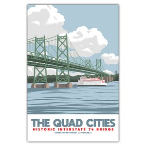 Cartolina del ponte storico I-74 di Quad Cities